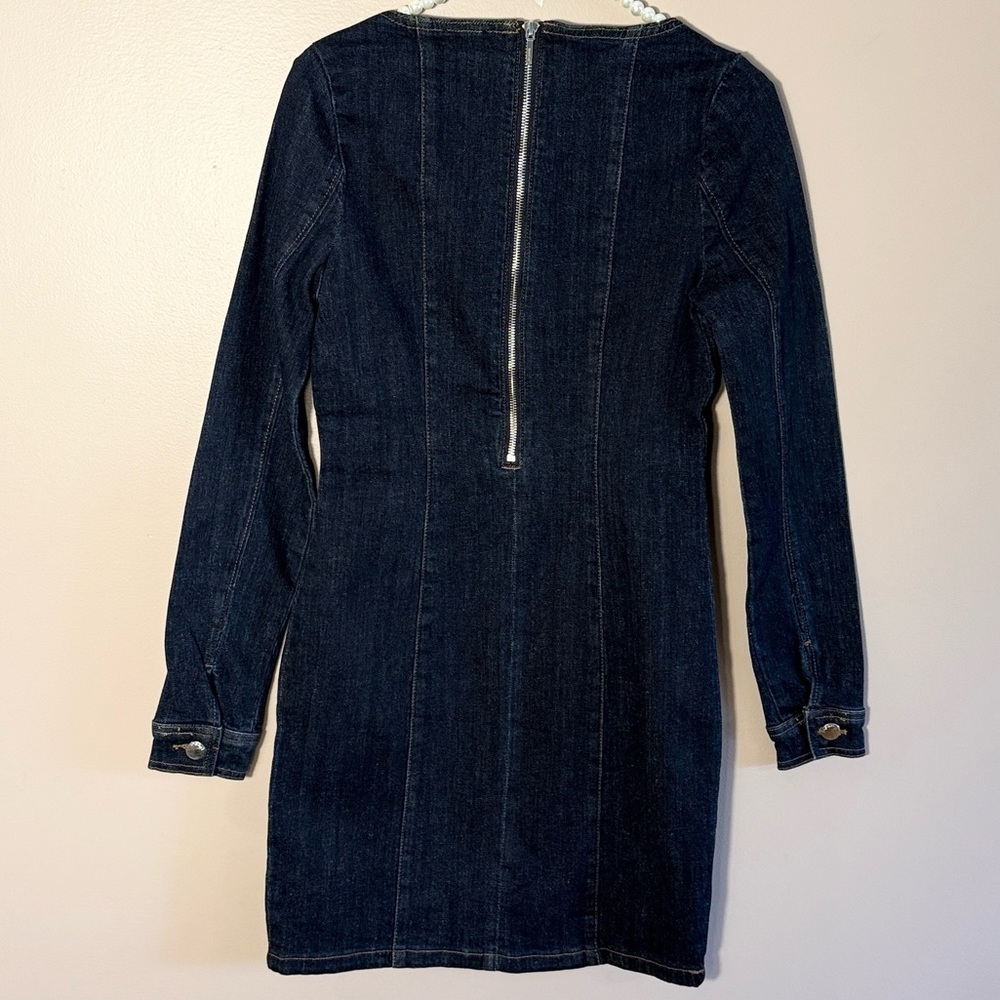 Bebe Eyelet Detail Denim Dress - Picture 5 of 9